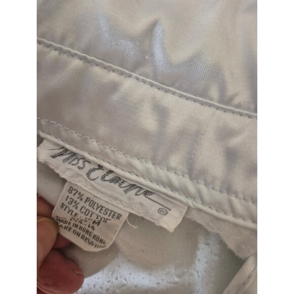 Miss Elaine Vintage Satin Nightgown Ruffle Detail Nighty Light Blue Sz M - Picture 3 of 3